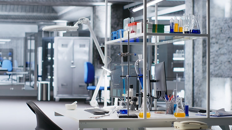 Empty laboratory workspace